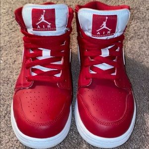 Red Nike Air Jordans 1s